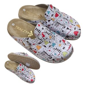 Klapki Skórzane dla Personelu Medycznego FUSBET Ortopedyczna Wkładka