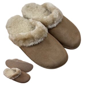 OCIEPLANE KLAPKI ORTOPEDYCZNE BEŻOWE WYGODNE PROFILOWANE SKÓRA NATURALNA FUSBET