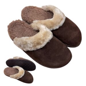 CIEPŁE KAPCIE ORTOPEDYCZNE CIEMNA CZEKOLADA WYGODNE PROFILOWANE SKÓRA NATURALNA FUSBET
