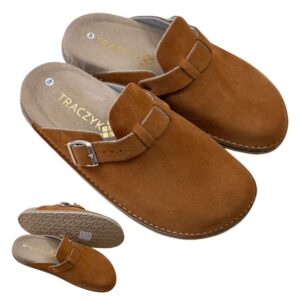 KLAPKI ORTOPEDYCZNE TABACCO WYGODNE PROFILOWANE SKÓRA NATURALNA FUSBET