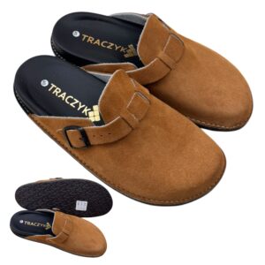 KLAPKI ORTOPEDYCZNE TABACCO WYGODNE PROFILOWANE SKÓRA NATURALNA FUSBET